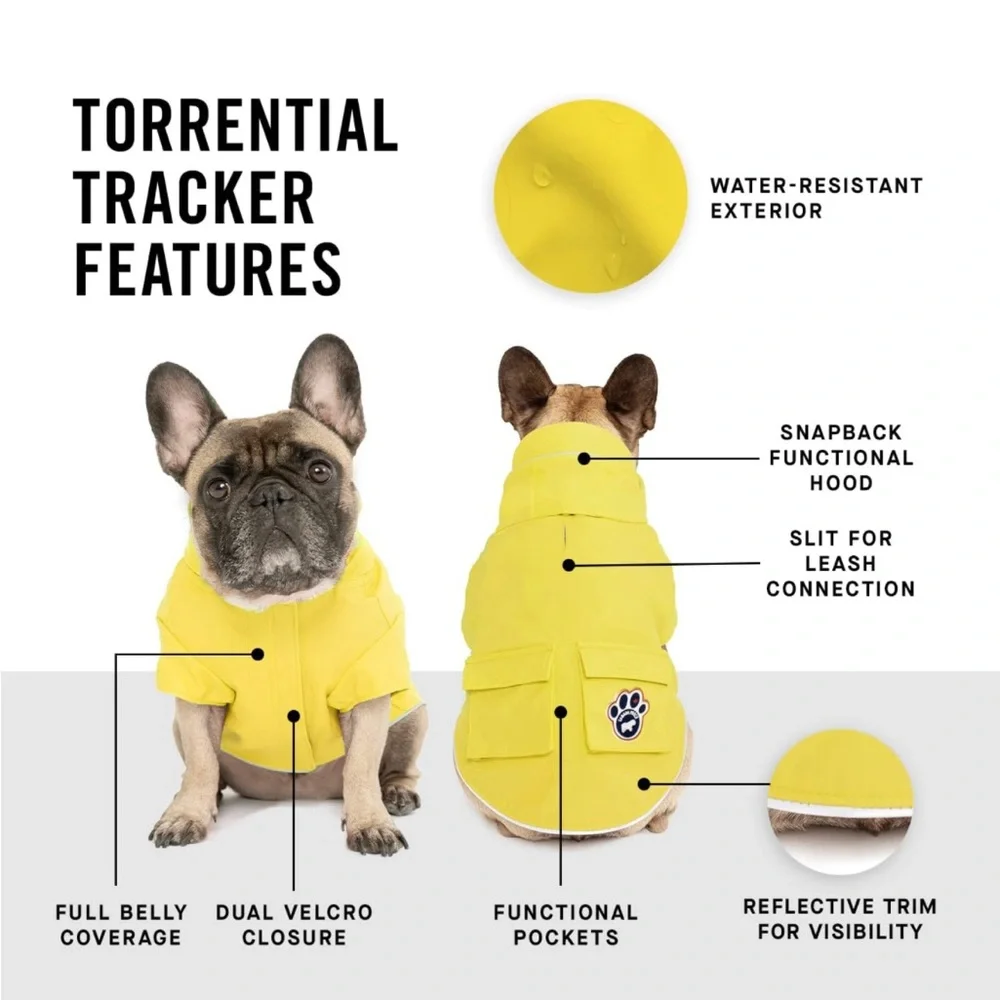 * NWT * Canada Pooch Torrential Tracker Dog Rain Jacket - Easy On